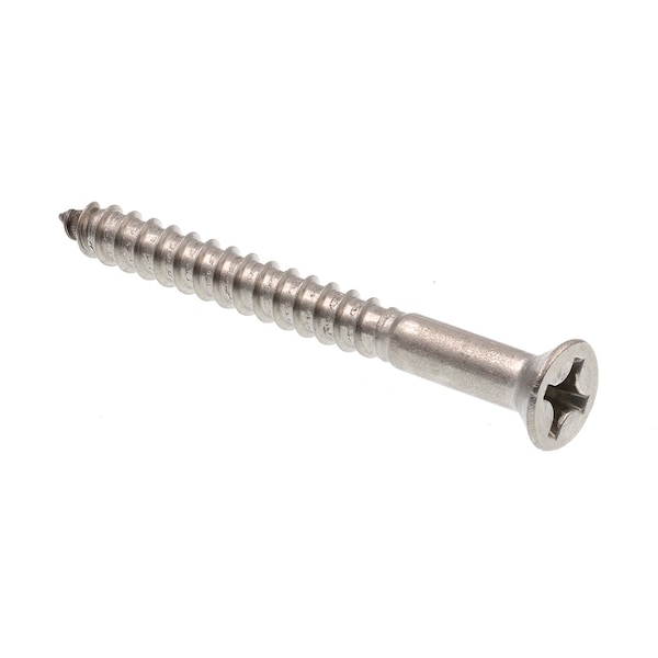 Prime-Line Wood Screw Flat Head Phillips Drive No. 10 X 2in Grade 18-8 Stainless Steel 15PK 9035816 - main